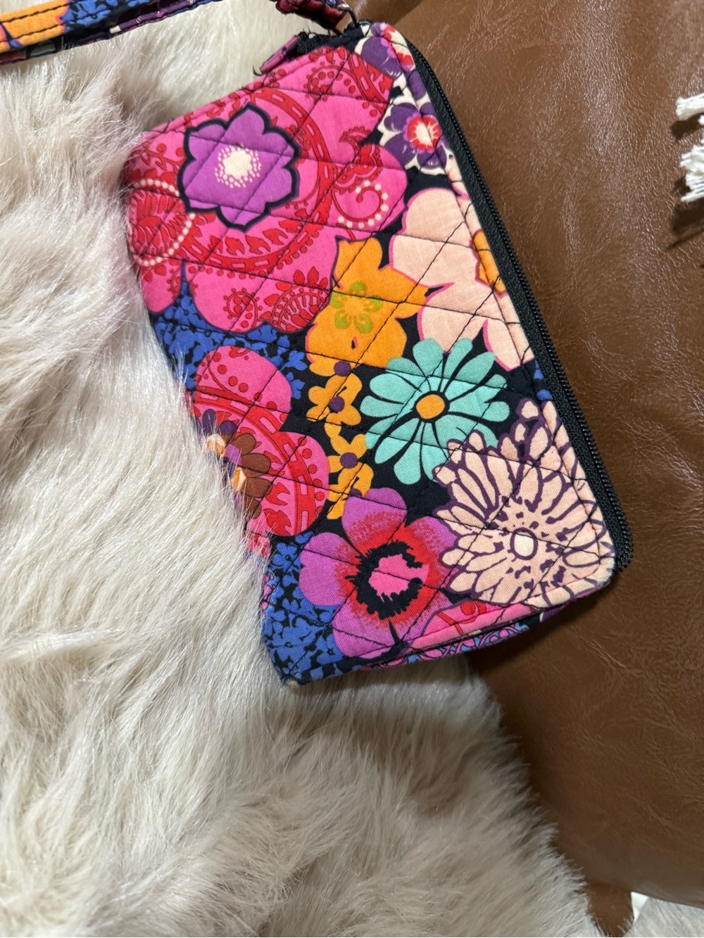 Vera Bradley Floral Quilted Wristlet Wallet in Pink, Purple, Blue, Teal, Yellow